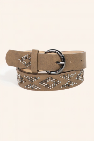 Geometric Studded Vegan Leather Belt